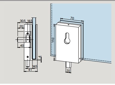 Dorma Glas Slide Over Corner Lock